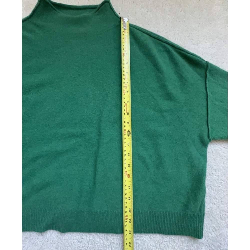 Pilcro Anthropologie Alani 100% Cashmere Mock Neck Cropped Sweater Green Size M - Picture 9 of 10
